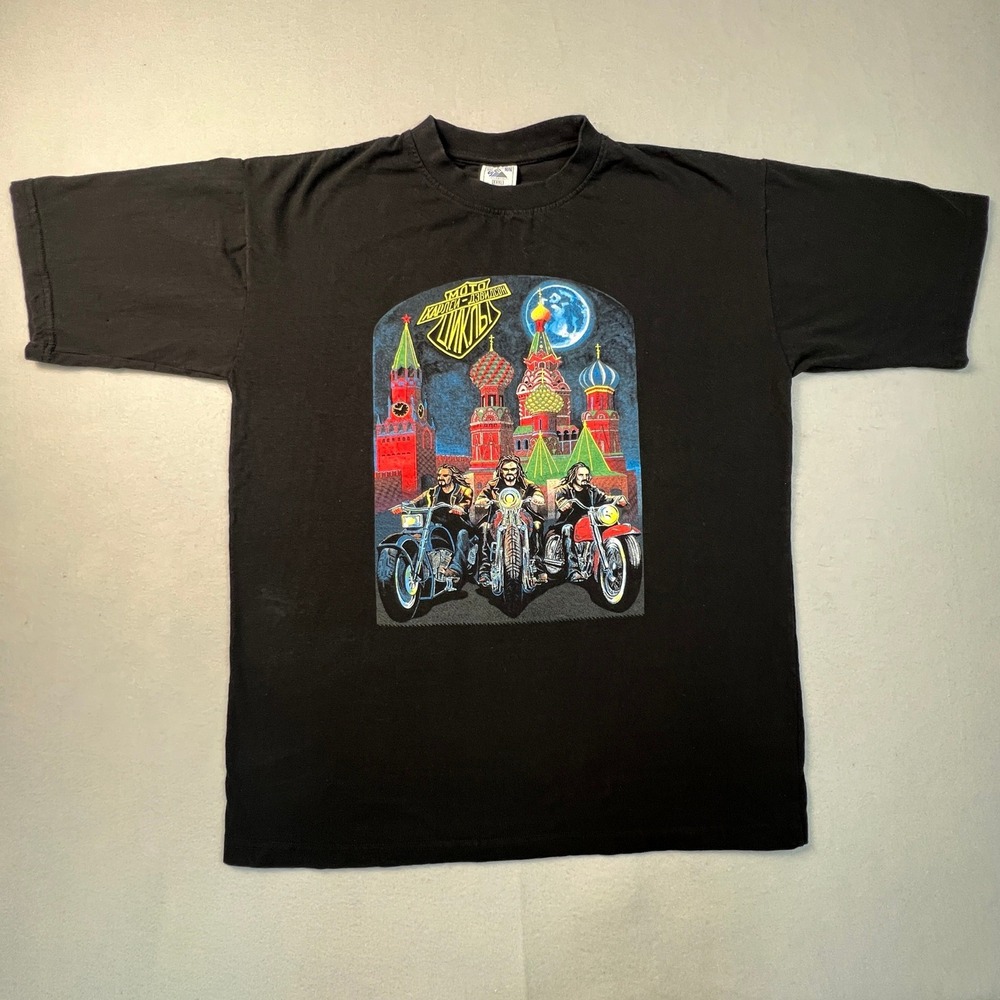 Vintage 90's Harley Davidson T-Shirt Mens XXXL Moscow Russia Biker Tee HOG Motor